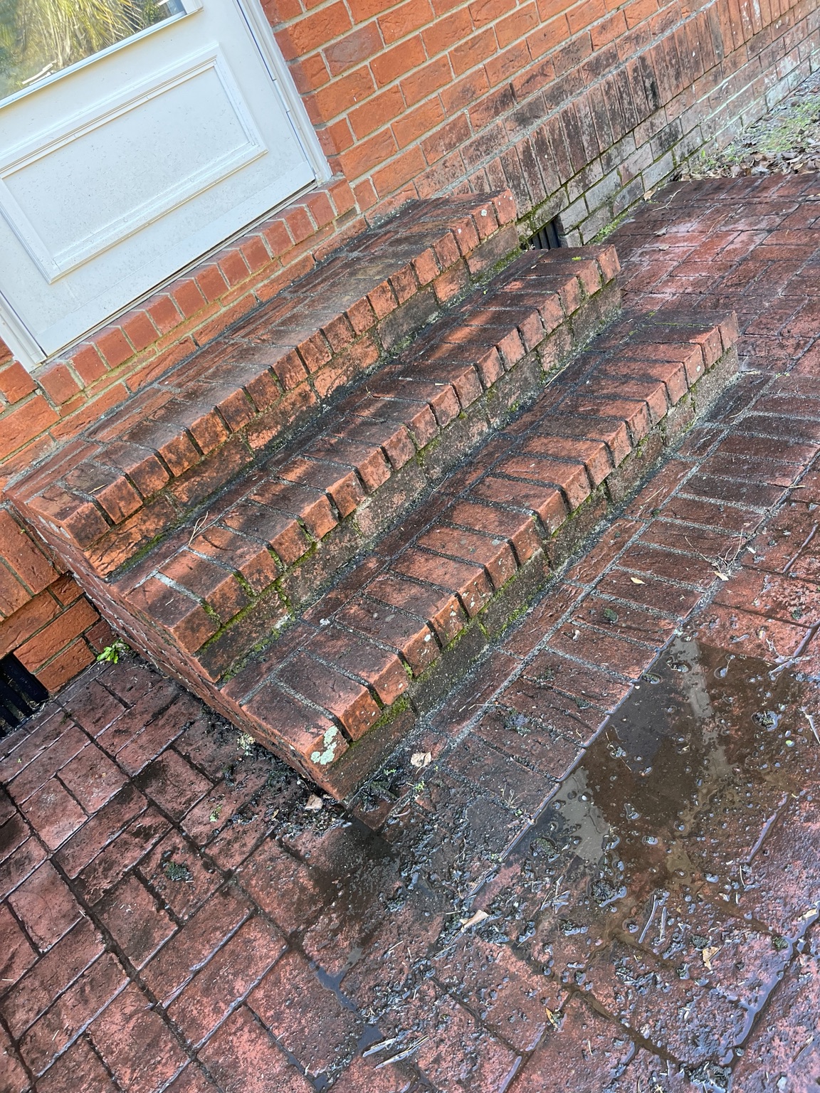 Brick steps before cleaning
