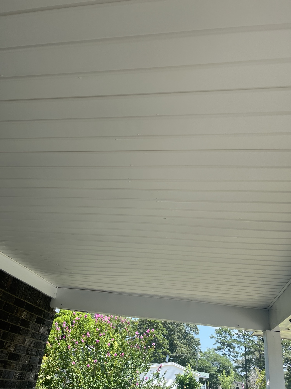 Clean porch ceiling after washing