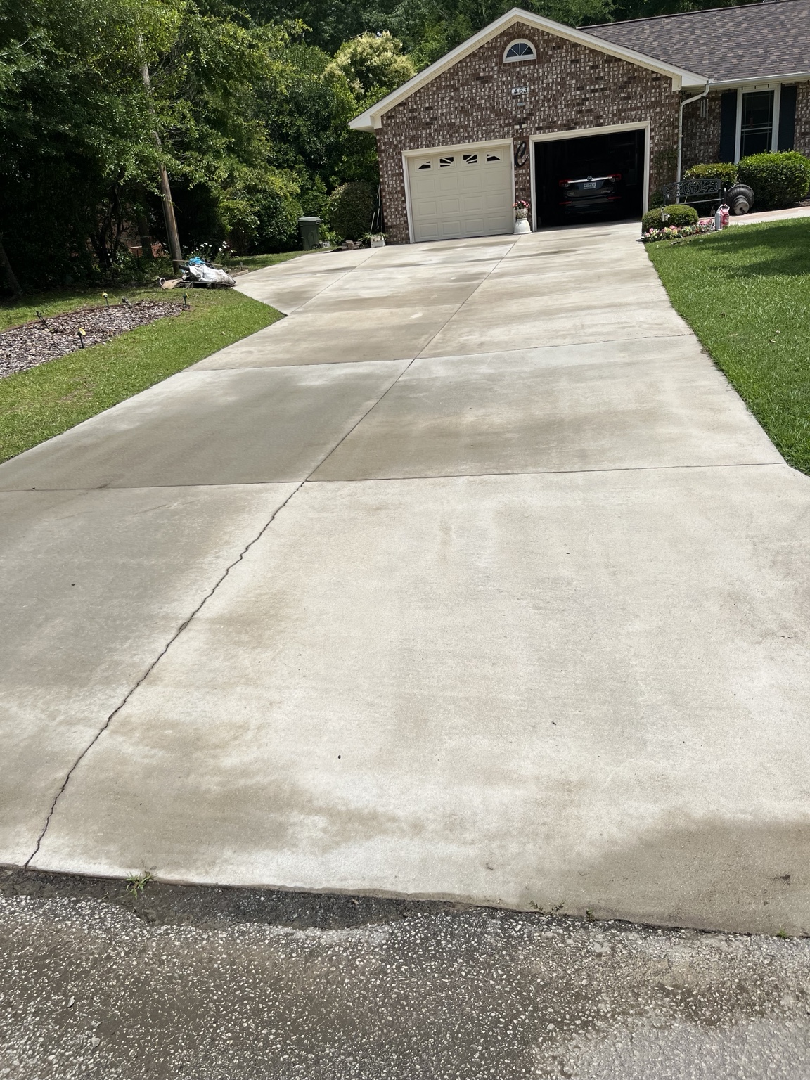 Clean residential driveway