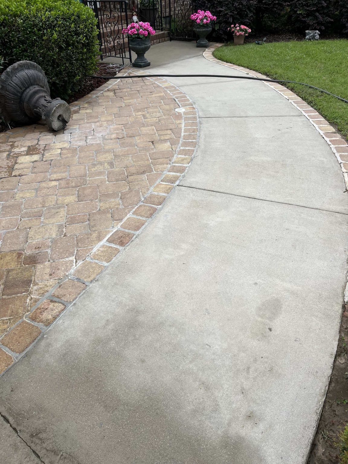 Clean residential walkway